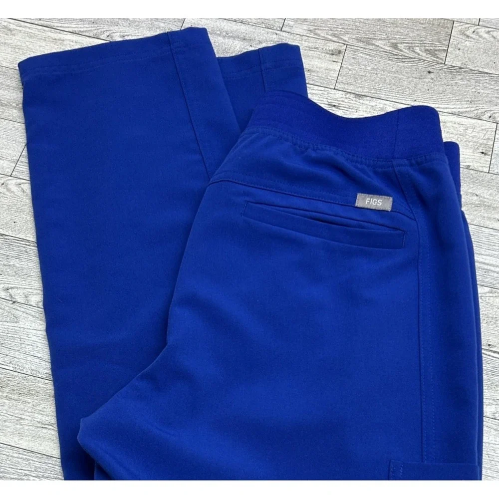 FIGS Axim Scrub‎ Pants XS Blue Technical Collection Cargo Drawstring T2001
